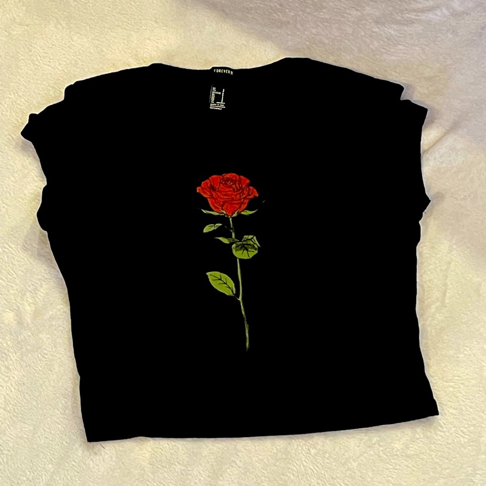 Black shirt with rose